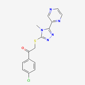 1-(4-chlorophenyl)-2-{[4-methyl-5-(pyrazin-2-yl)-4H-1,2,4-triazol-3-yl]sulfanyl}ethanone