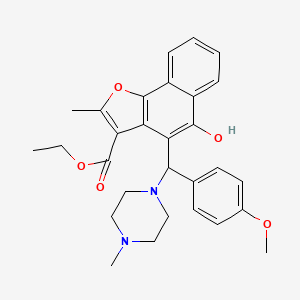 molecular formula C29H32N2O5 B12140070 Ethyl 5-hydroxy-4-[(4-methoxyphenyl)(4-methylpiperazin-1-yl)methyl]-2-methylnaphtho[1,2-b]furan-3-carboxylate 