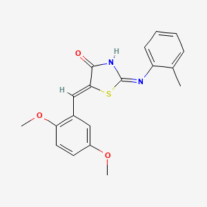 molecular formula C19H18N2O3S B12140075 (5Z)-5-(2,5-dimethoxybenzylidene)-2-[(2-methylphenyl)amino]-1,3-thiazol-4(5H)-one 