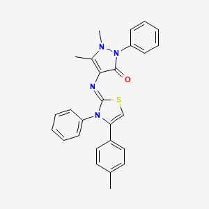 1,5-dimethyl-4-{[(2Z)-4-(4-methylphenyl)-3-phenyl-1,3-thiazol-2(3H)-ylidene]amino}-2-phenyl-1,2-dihydro-3H-pyrazol-3-one