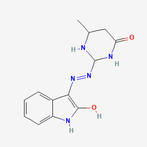 2-[(2-hydroxy-1H-indol-3-yl)diazenyl]-6-methyl-1,3-diazinan-4-one