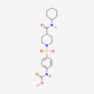 molecular formula C21H31N3O5S B12140127 methyl N-[4-({4-[cyclohexyl(methyl)carbamoyl]piperidin-1-yl}sulfonyl)phenyl]carbamate 