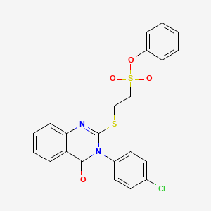 molecular formula C22H17ClN2O4S2 B12140134 Phenyl 2-{[3-(4-chlorophenyl)-4-oxo-3,4-dihydroquinazolin-2-yl]sulfanyl}ethanesulfonate 