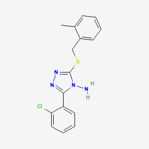 molecular formula C16H15ClN4S B12140135 3-(2-Chlorophenyl)-5-[(2-methylphenyl)methylthio]-1,2,4-triazole-4-ylamine 