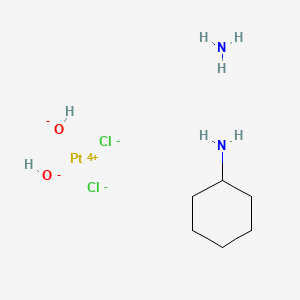 molecular formula C6H18Cl2N2O2Pt B1214015 Azane;cyclohexanamine;platinum(4+);dichloride;dihydroxide CAS No. 124721-03-5
