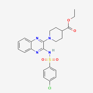 Ethyl 1-[3-(4-chlorobenzenesulfonamido)quinoxalin-2-yl]piperidine-4-carboxylate