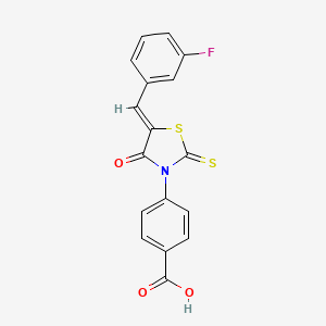 molecular formula C17H10FNO3S2 B12140174 4-[(5Z)-5-(3-fluorobenzylidene)-4-oxo-2-thioxo-1,3-thiazolidin-3-yl]benzoic acid 