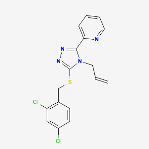 molecular formula C17H14Cl2N4S B12140215 3-[(2,4-Dichlorophenyl)methylthio]-4-prop-2-enyl-5-(2-pyridyl)-1,2,4-triazole 