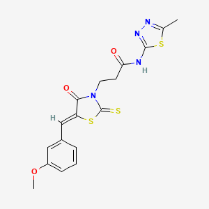 3-[(5Z)-5-(3-methoxybenzylidene)-4-oxo-2-thioxo-1,3-thiazolidin-3-yl]-N-(5-methyl-1,3,4-thiadiazol-2-yl)propanamide