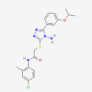 molecular formula C20H22ClN5O2S B12140232 2-({4-amino-5-[3-(propan-2-yloxy)phenyl]-4H-1,2,4-triazol-3-yl}sulfanyl)-N-(4-chloro-2-methylphenyl)acetamide 