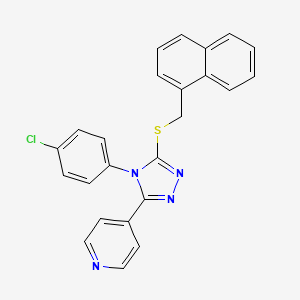 molecular formula C24H17ClN4S B12140244 4-(4-Chlorophenyl)-3-(naphthylmethylthio)-5-(4-pyridyl)-1,2,4-triazole 