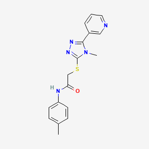 molecular formula C17H17N5OS B12140252 2-(4-methyl-5-(3-pyridyl)(1,2,4-triazol-3-ylthio))-N-(4-methylphenyl)acetamide 