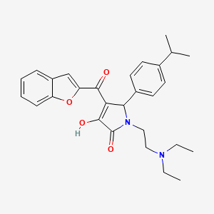 molecular formula C28H32N2O4 B12140258 4-(1-benzofuran-2-ylcarbonyl)-1-[2-(diethylamino)ethyl]-3-hydroxy-5-(4-isopropylphenyl)-1,5-dihydro-2H-pyrrol-2-one 