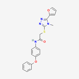 2-{[5-(furan-2-yl)-4-methyl-4H-1,2,4-triazol-3-yl]sulfanyl}-N-(4-phenoxyphenyl)acetamide