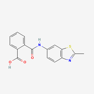 molecular formula C16H12N2O3S B12140310 2-[(2-Methyl-1,3-benzothiazol-6-yl)carbamoyl]benzoic acid 