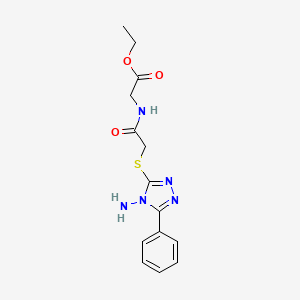 Ethyl 2-[2-(4-amino-5-phenyl-1,2,4-triazol-3-ylthio)acetylamino]acetate