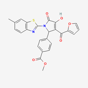 methyl 4-[3-(furan-2-ylcarbonyl)-4-hydroxy-1-(6-methyl-1,3-benzothiazol-2-yl)-5-oxo-2,5-dihydro-1H-pyrrol-2-yl]benzoate