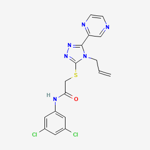 molecular formula C17H14Cl2N6OS B12140413 N-(3,5-dichlorophenyl)-2-{[4-(prop-2-en-1-yl)-5-(pyrazin-2-yl)-4H-1,2,4-triazol-3-yl]sulfanyl}acetamide 