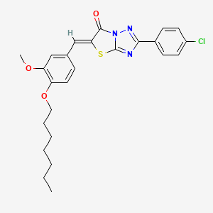 molecular formula C25H26ClN3O3S B12140441 (5Z)-2-(4-chlorophenyl)-5-[4-(heptyloxy)-3-methoxybenzylidene][1,3]thiazolo[3,2-b][1,2,4]triazol-6(5H)-one 