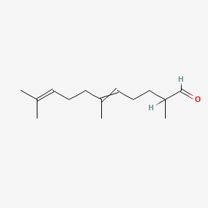 molecular formula C14H24O B1214046 2,6,10-三甲基十一烯-5,9-二醛 CAS No. 24048-13-3