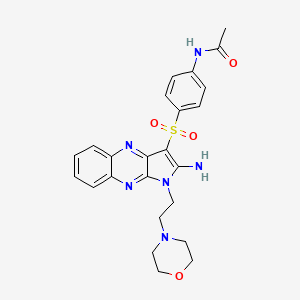 molecular formula C24H26N6O4S B12140486 N-[4-({2-amino-1-[2-(morpholin-4-yl)ethyl]-1H-pyrrolo[2,3-b]quinoxalin-3-yl}sulfonyl)phenyl]acetamide 