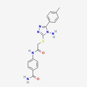 4-{2-[4-Amino-5-(4-methylphenyl)-1,2,4-triazol-3-ylthio]acetylamino}benzamide