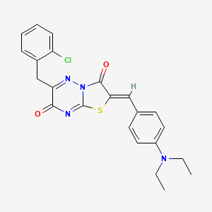 molecular formula C23H21ClN4O2S B12140551 (2Z)-6-(2-chlorobenzyl)-2-[4-(diethylamino)benzylidene]-7H-[1,3]thiazolo[3,2-b][1,2,4]triazine-3,7(2H)-dione 