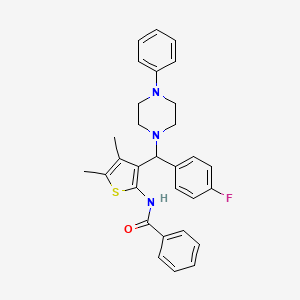 N-{3-[(4-fluorophenyl)(4-phenylpiperazin-1-yl)methyl]-4,5-dimethylthiophen-2-yl}benzamide