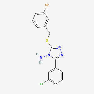 molecular formula C15H12BrClN4S B12140566 3-[(3-Bromophenyl)methylthio]-5-(3-chlorophenyl)-1,2,4-triazole-4-ylamine 