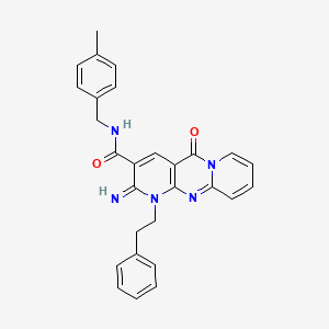 6-imino-N-[(4-methylphenyl)methyl]-2-oxo-7-(2-phenylethyl)-1,7,9-triazatricyclo[8.4.0.03,8]tetradeca-3(8),4,9,11,13-pentaene-5-carboxamide