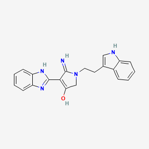 molecular formula C21H19N5O B12140622 5-amino-4-(1H-benzimidazol-2-yl)-1-[2-(1H-indol-3-yl)ethyl]-1,2-dihydro-3H-pyrrol-3-one CAS No. 213251-01-5