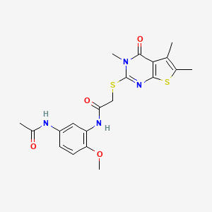 N-[5-(acetylamino)-2-methoxyphenyl]-2-[(3,5,6-trimethyl-4-oxo-3,4-dihydrothieno[2,3-d]pyrimidin-2-yl)sulfanyl]acetamide