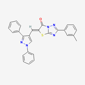 (5Z)-5-[(1,3-diphenyl-1H-pyrazol-4-yl)methylidene]-2-(3-methylphenyl)[1,3]thiazolo[3,2-b][1,2,4]triazol-6(5H)-one