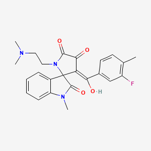 molecular formula C24H24FN3O4 B12140665 1'-[2-(dimethylamino)ethyl]-3'-[(3-fluoro-4-methylphenyl)carbonyl]-4'-hydroxy-1-methylspiro[indole-3,2'-pyrrole]-2,5'(1H,1'H)-dione 