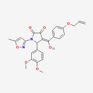 (4E)-5-(3,4-dimethoxyphenyl)-4-{hydroxy[4-(prop-2-en-1-yloxy)phenyl]methylidene}-1-(5-methyl-1,2-oxazol-3-yl)pyrrolidine-2,3-dione