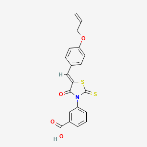 molecular formula C20H15NO4S2 B12140687 3-{(5Z)-4-oxo-5-[4-(prop-2-en-1-yloxy)benzylidene]-2-thioxo-1,3-thiazolidin-3-yl}benzoic acid 