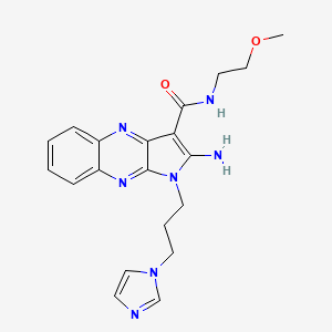 molecular formula C20H23N7O2 B12140691 2-amino-1-[3-(1H-imidazol-1-yl)propyl]-N-(2-methoxyethyl)-1H-pyrrolo[2,3-b]quinoxaline-3-carboxamide 