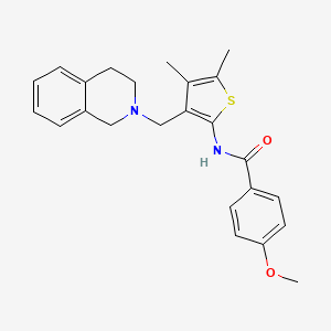 molecular formula C24H26N2O2S B12140706 N-[3-(3,4-dihydroisoquinolin-2(1H)-ylmethyl)-4,5-dimethylthiophen-2-yl]-4-methoxybenzamide 