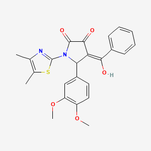 (4E)-5-(3,4-dimethoxyphenyl)-1-(4,5-dimethyl-1,3-thiazol-2-yl)-4-[hydroxy(phenyl)methylidene]pyrrolidine-2,3-dione