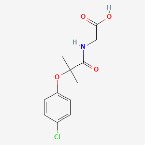 molecular formula C12H14ClNO4 B1214080 Clofibrylglycine CAS No. 4896-55-3