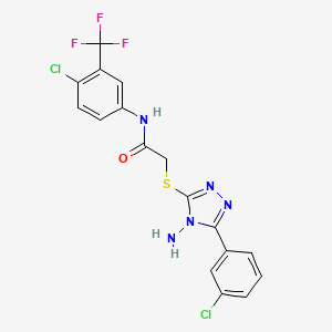 molecular formula C17H12Cl2F3N5OS B12140810 2-[4-amino-5-(3-chlorophenyl)(1,2,4-triazol-3-ylthio)]-N-[4-chloro-3-(trifluor omethyl)phenyl]acetamide 