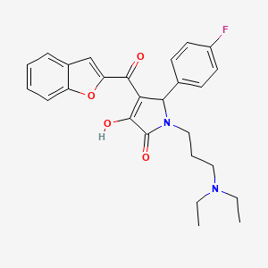 molecular formula C26H27FN2O4 B12140868 4-(Benzo[d]furan-2-ylcarbonyl)-1-[3-(diethylamino)propyl]-5-(4-fluorophenyl)-3-hydroxy-3-pyrrolin-2-one 