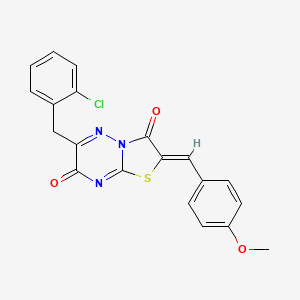 (2Z)-6-(2-chlorobenzyl)-2-(4-methoxybenzylidene)-7H-[1,3]thiazolo[3,2-b][1,2,4]triazine-3,7(2H)-dione