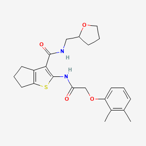 molecular formula C23H28N2O4S B12140957 2-{[(2,3-dimethylphenoxy)acetyl]amino}-N-(tetrahydrofuran-2-ylmethyl)-5,6-dihydro-4H-cyclopenta[b]thiophene-3-carboxamide 