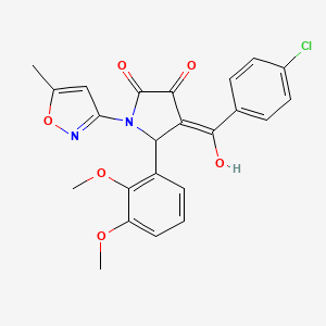 (4E)-4-[(4-chlorophenyl)(hydroxy)methylidene]-5-(2,3-dimethoxyphenyl)-1-(5-methyl-1,2-oxazol-3-yl)pyrrolidine-2,3-dione