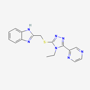 2-({[4-ethyl-5-(pyrazin-2-yl)-4H-1,2,4-triazol-3-yl]sulfanyl}methyl)-1H-benzimidazole