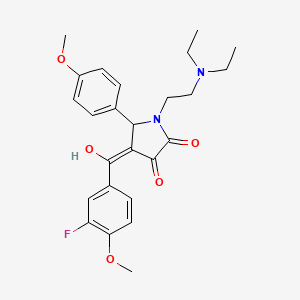 molecular formula C25H29FN2O5 B12141121 1-(2-(Diethylamino)ethyl)-4-(3-fluoro-4-methoxybenzoyl)-3-hydroxy-5-(4-methoxyphenyl)-1H-pyrrol-2(5H)-one CAS No. 618074-77-4