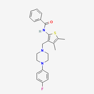 molecular formula C24H26FN3OS B12141156 N-(3-{[4-(4-fluorophenyl)piperazin-1-yl]methyl}-4,5-dimethylthiophen-2-yl)benzamide 