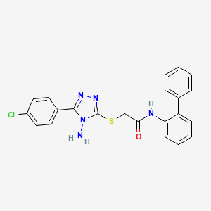 molecular formula C22H18ClN5OS B12141162 2-{[4-amino-5-(4-chlorophenyl)-4H-1,2,4-triazol-3-yl]sulfanyl}-N-(biphenyl-2-yl)acetamide 