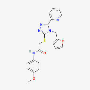 2-{[4-(furan-2-ylmethyl)-5-(pyridin-2-yl)-4H-1,2,4-triazol-3-yl]sulfanyl}-N-(4-methoxyphenyl)acetamide